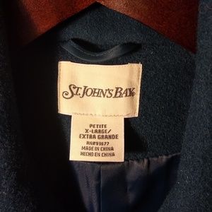NWOT teal St John's Bay Peacoat Cashmere blend